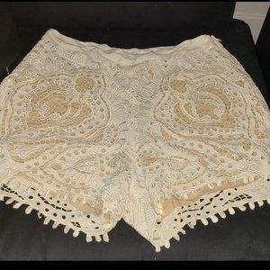 Handmade Cleobella Cream High Waist Shorts